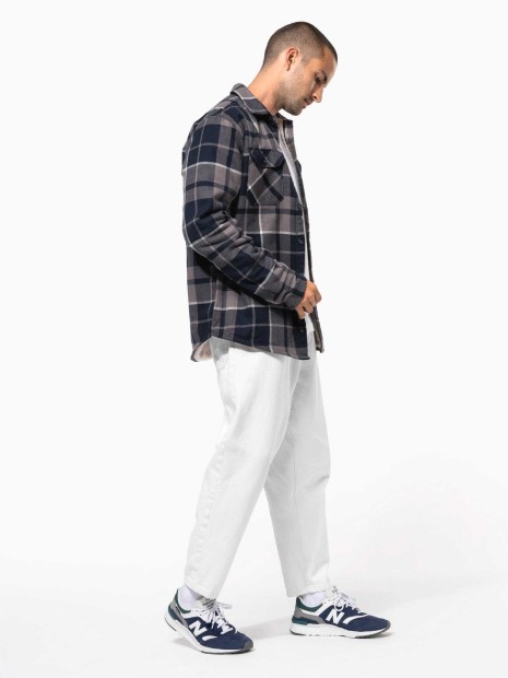 Vestes à personnaliser KARIBAN Surchemise à carreaux doublée sherpa homme 