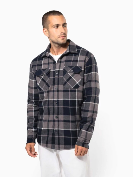 Vestes à personnaliser KARIBAN Surchemise à carreaux doublée sherpa homme 