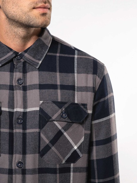 Vestes à personnaliser KARIBAN Surchemise à carreaux doublée sherpa homme 