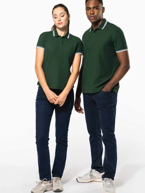 Polos à personnaliser KARIBAN Polo homme manches courtes à liserés contrastés 