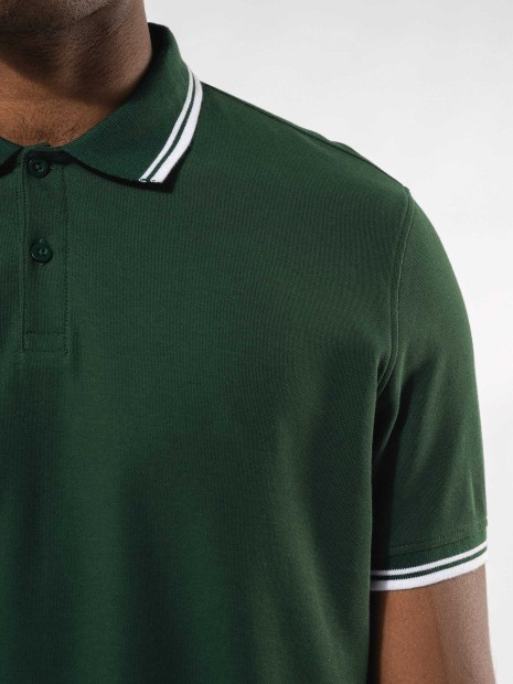 Polos à personnaliser KARIBAN Polo homme manches courtes à liserés contrastés 