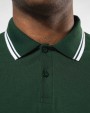 Polo's KARIBAN Herenpolo met korte mouwen en contrasterende bies voor bedrukking &amp; borduring