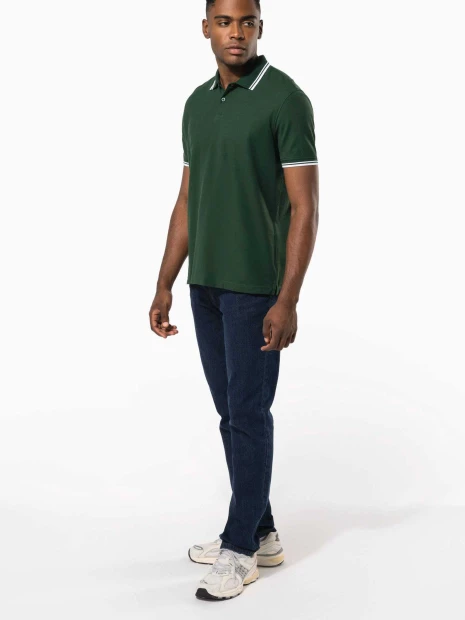 Polos à personnaliser KARIBAN Polo homme manches courtes à liserés contrastés 