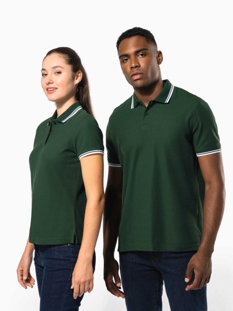 Polos à personnaliser KARIBAN Polo homme manches courtes à liserés contrastés 