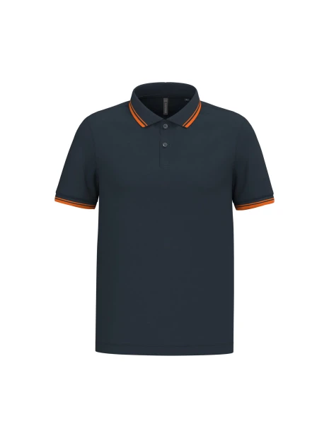 KARIBAN Polo homme manches courtes à liserés contrastés /api/colors/3b32ee91-14b1-49a1-a367-9c9bd1738c26 personnalisable