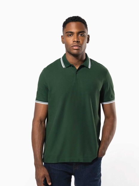 Polos à personnaliser KARIBAN Polo homme manches courtes à liserés contrastés 