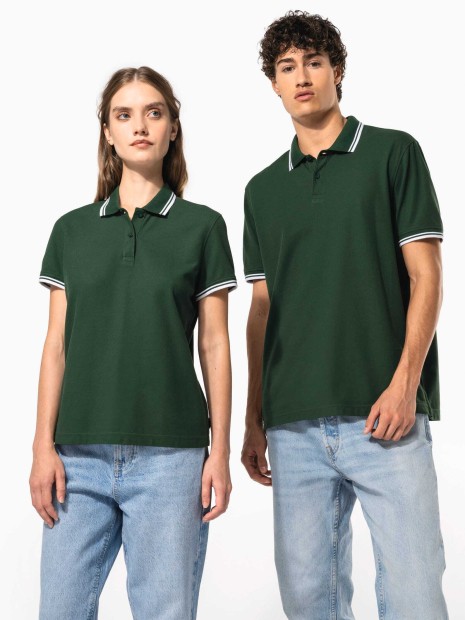Polos à personnaliser KARIBAN Polo homme manches courtes à liserés contrastés 