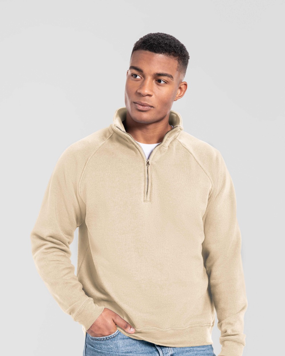Sweaters & hoodies FOL Iconic premium zip-neck sweat voor bedrukking &amp; borduring