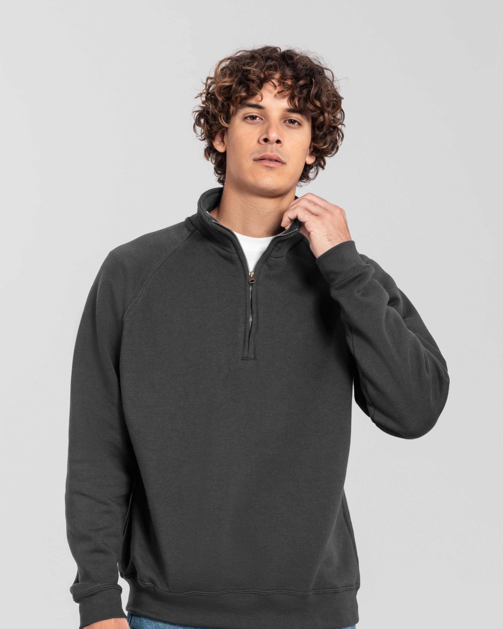 Sweaters & hoodies FOL Iconic premium zip-neck sweat voor bedrukking &amp; borduring