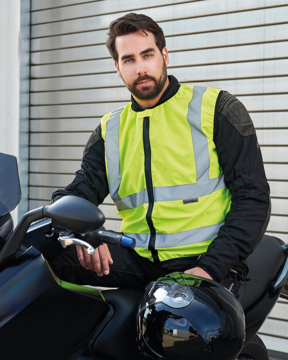 Fluo vestjes KORNTEX Hi-Vis Biker Vest "Schleiz" voor bedrukking &amp; borduring