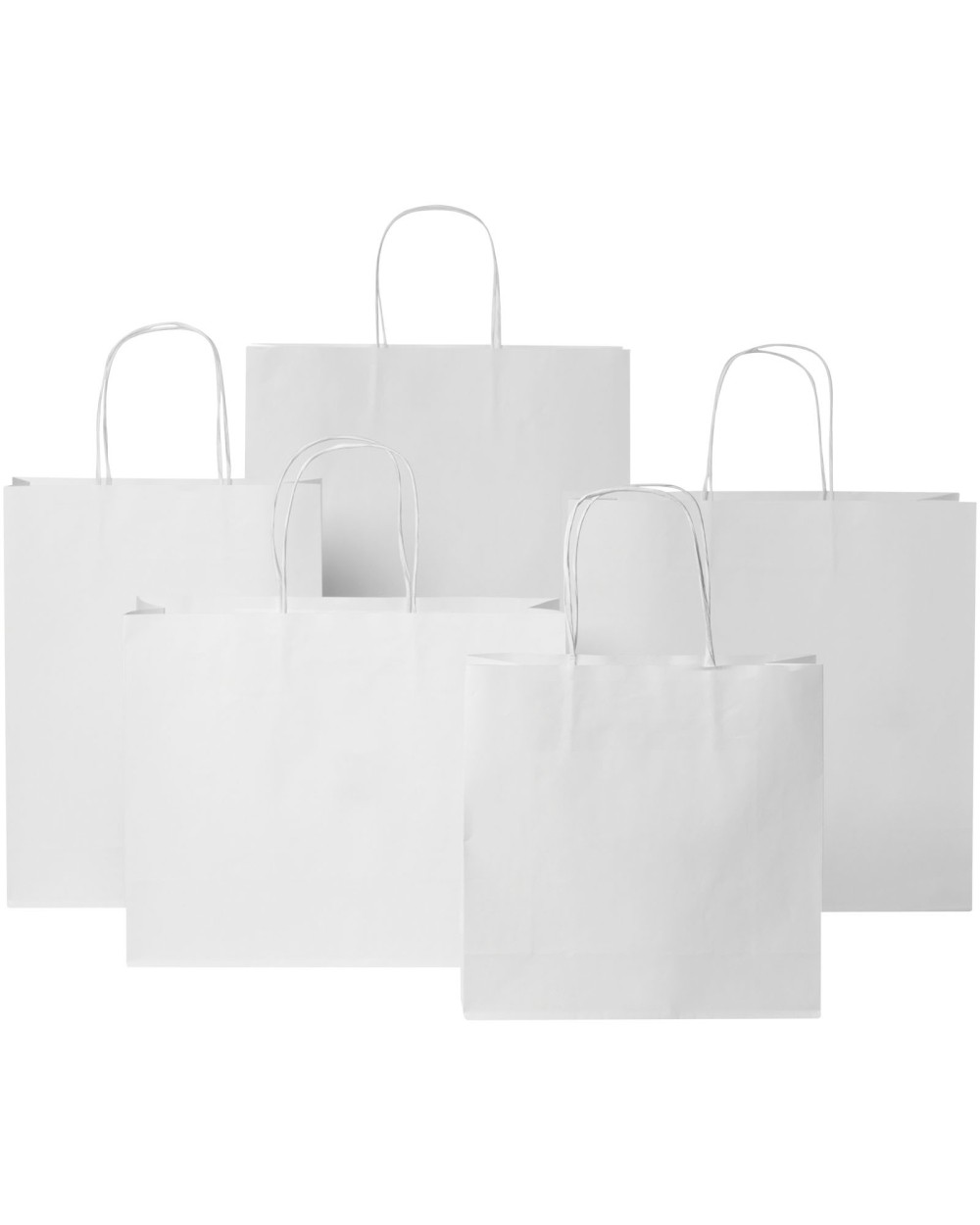 Sacs & Bagagerie personnalisable 4DO Sac en papier Kraft 120 g/m2 avec poignées torsadées, 24 x 9 x 32 cm