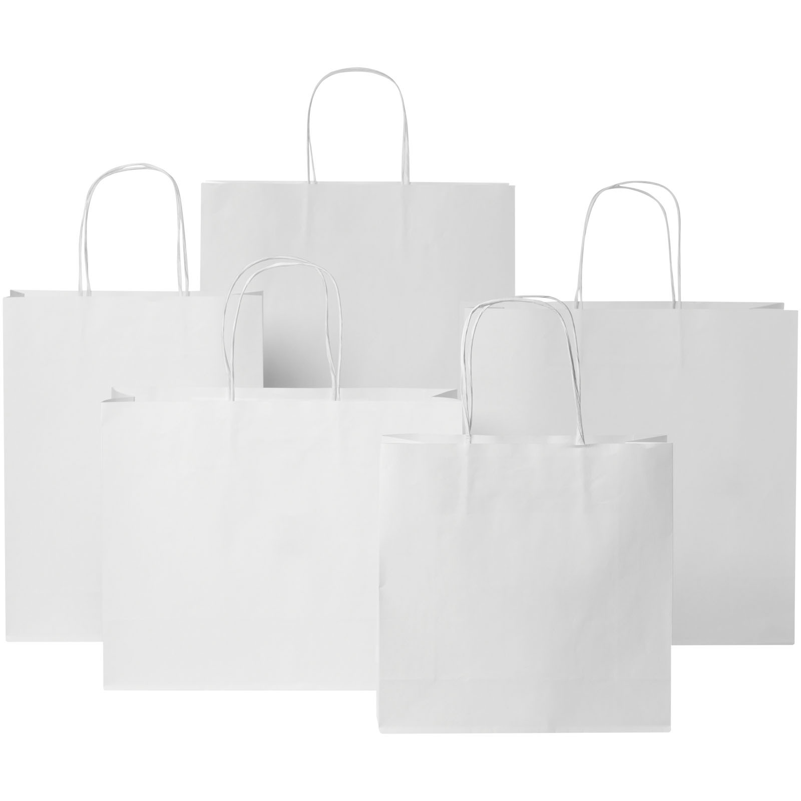 4DO Kraftpapiertasche 120 g/m² mit gedrehten Griffen – 24 × 9 × 32 cm Taschen personalisierbar