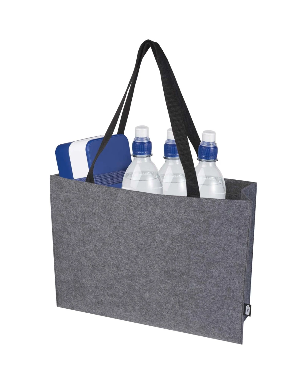 Tote bags personnalisable 4DO Sac shopping à soufflets Felta GRS en feutrine recyclée de 20L