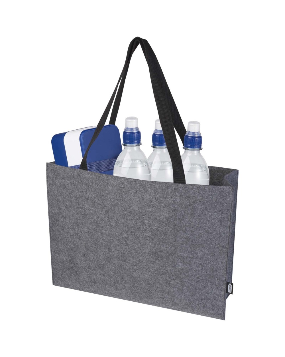 Tote bags personnalisable 4DO Sac shopping à soufflets Felta GRS en feutrine recyclée de 20L