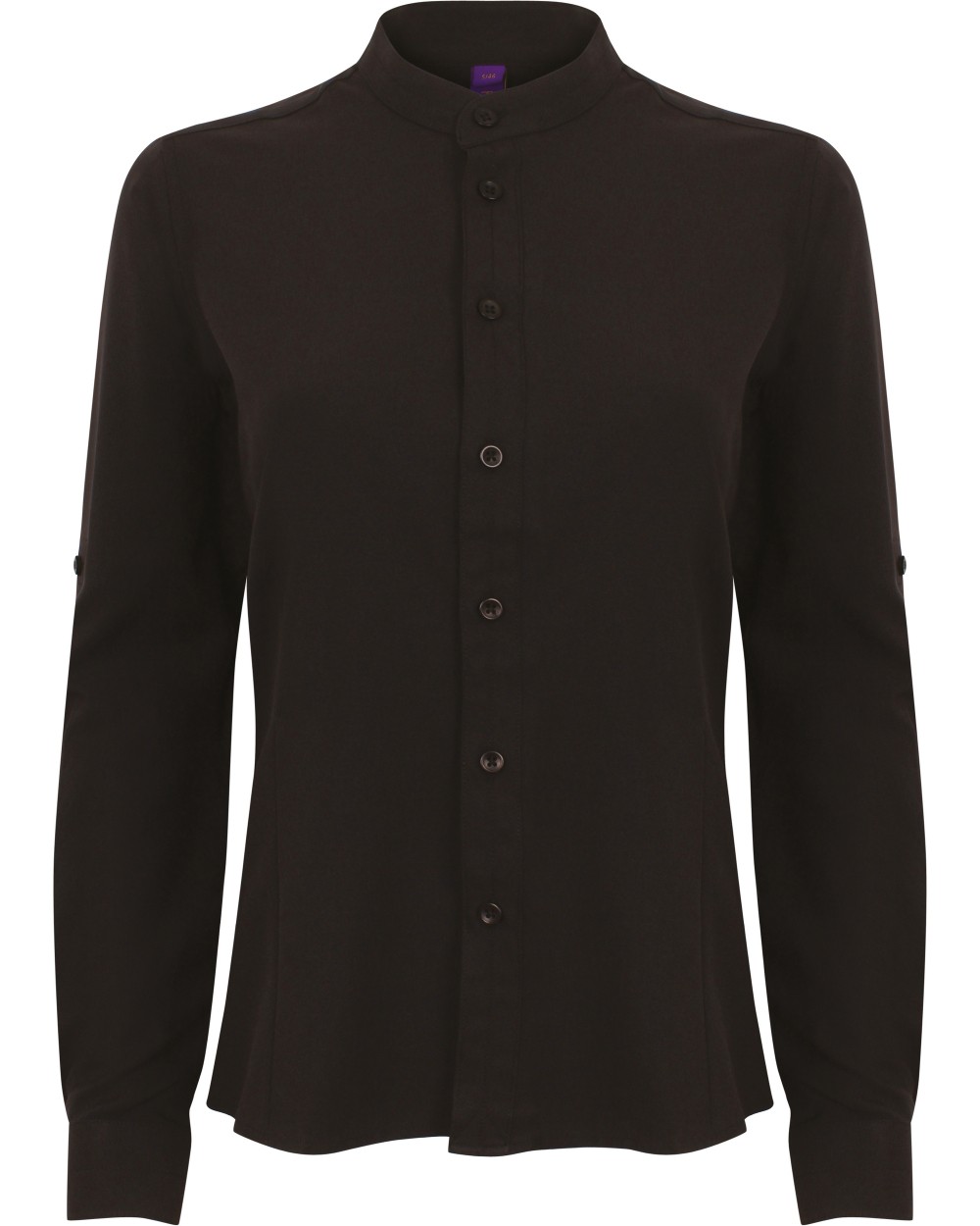 HENBURY Ladies' Mandarin Shirt with Roll-tan Sleeve Hemden personalisierbar