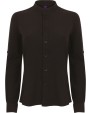 HENBURY Ladies' Mandarin Shirt with Roll-tan Sleeve Hemden personalisierbar