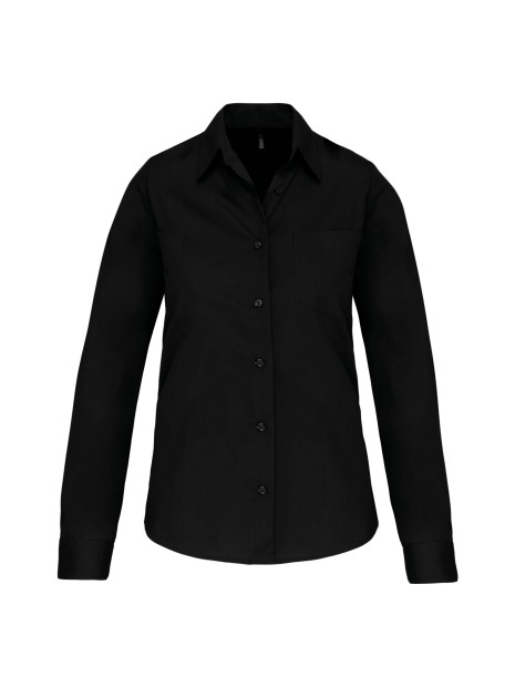 KARIBAN Chemise popeline manches longues femme /api/colors/b9fdad4a-5e94-45cb-8c03-c08b349b28c3 personnalisable