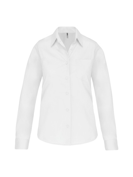 KARIBAN Chemise popeline manches longues femme /api/colors/7a92cd2d-10d2-40b4-928b-296bb7487506 personnalisable
