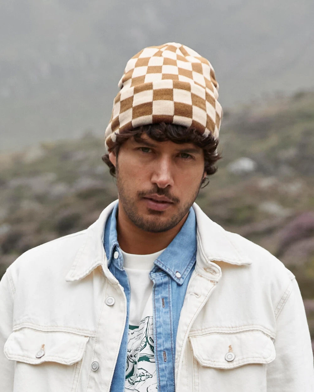 BEECHFIELD Checkerboard Beanie Kappen personalisierbar