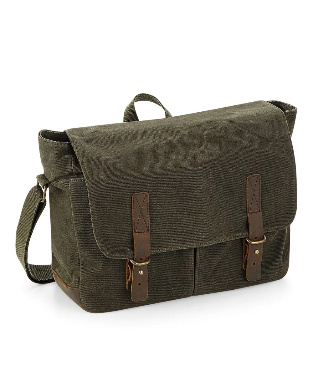 Tassen & Zakken QUADRA HERITAGE WAXED CANVAS MESSENGER voor bedrukking &amp; borduring