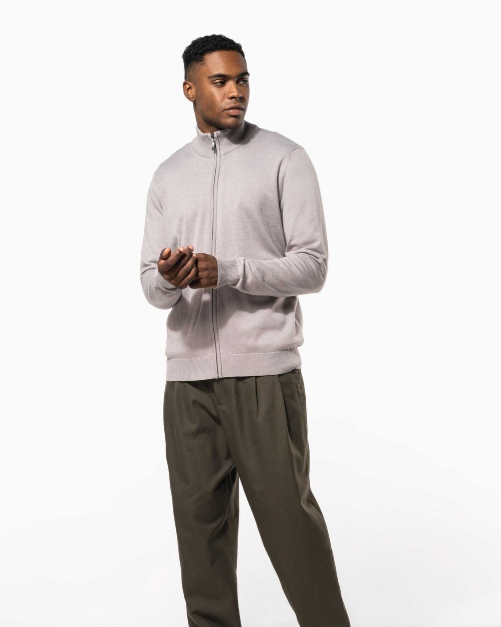 KARIBAN Herren Cardigan mit Reißverschluss Pullovers personalisierbar