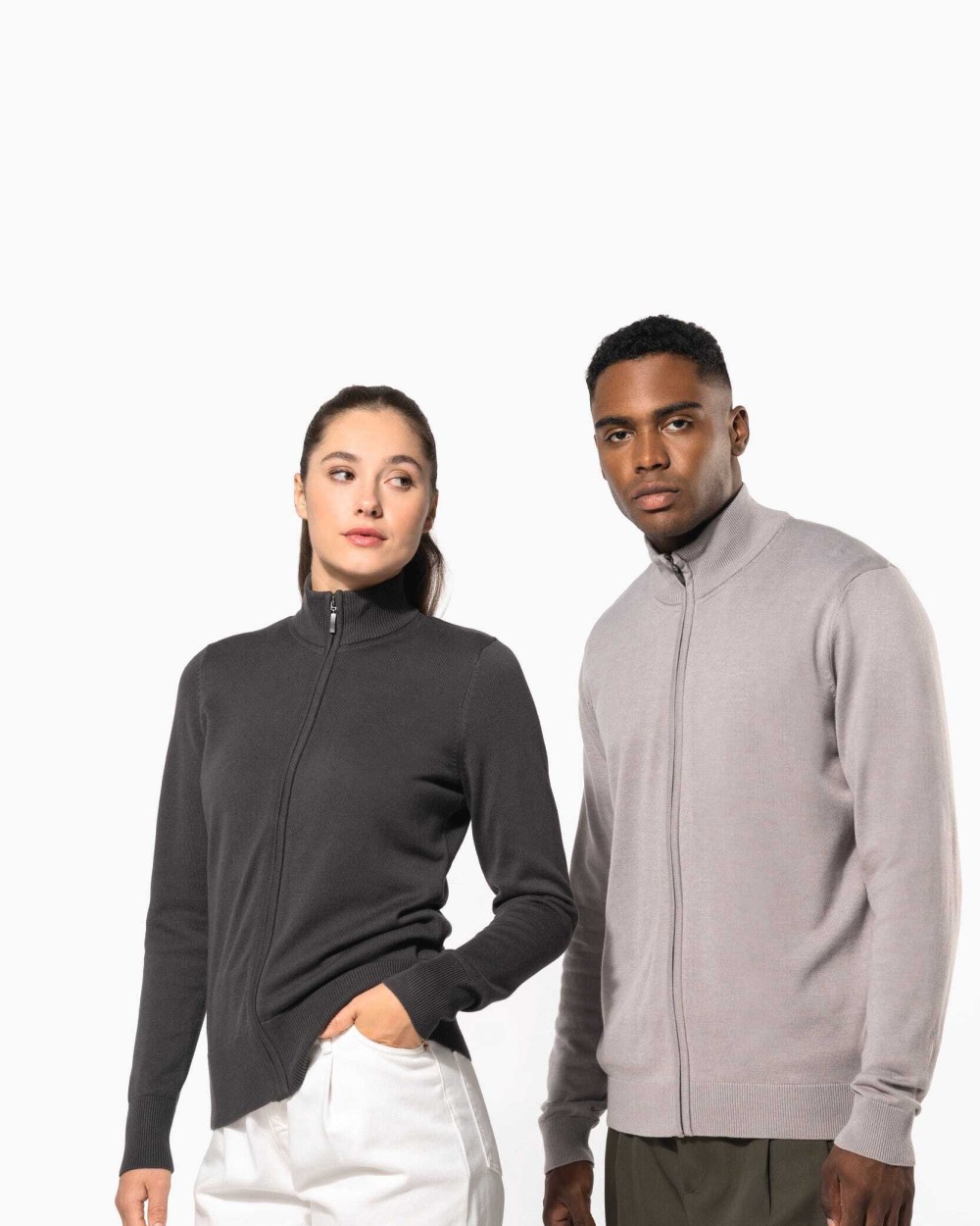 KARIBAN Herren Cardigan mit Reißverschluss Pullovers personalisierbar