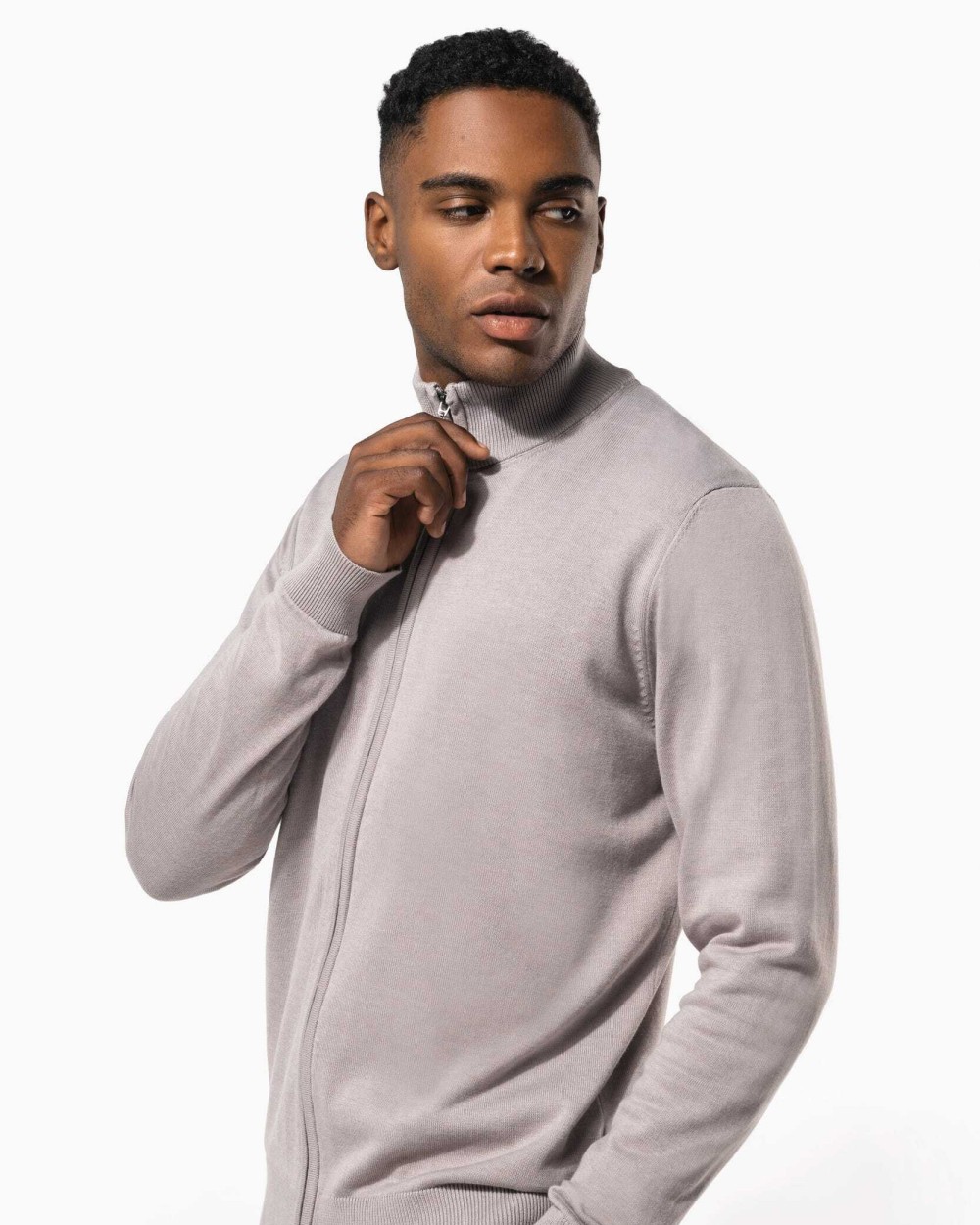 Truien KARIBAN Heren cardigan met rits voor bedrukking &amp; borduring