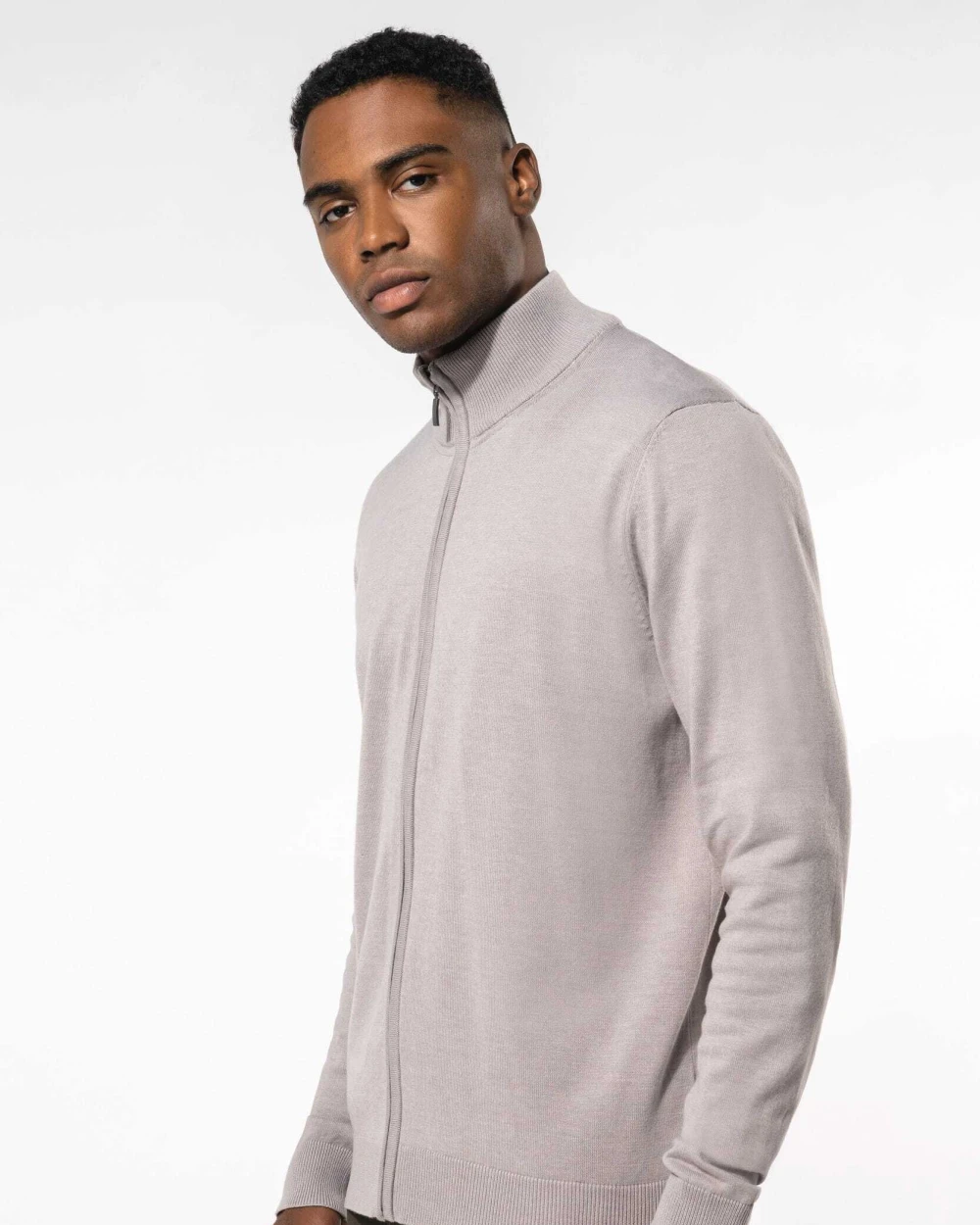 Truien KARIBAN Heren cardigan met rits voor bedrukking &amp; borduring