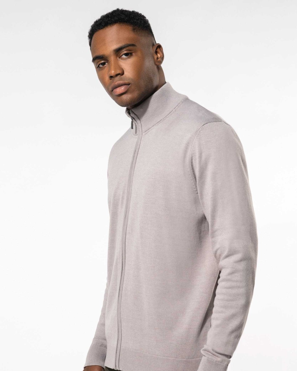 Truien KARIBAN Heren cardigan met rits voor bedrukking &amp; borduring