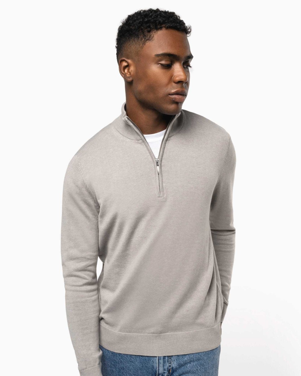 Truien KARIBAN Heren pullover met ritskraag voor bedrukking &amp; borduring