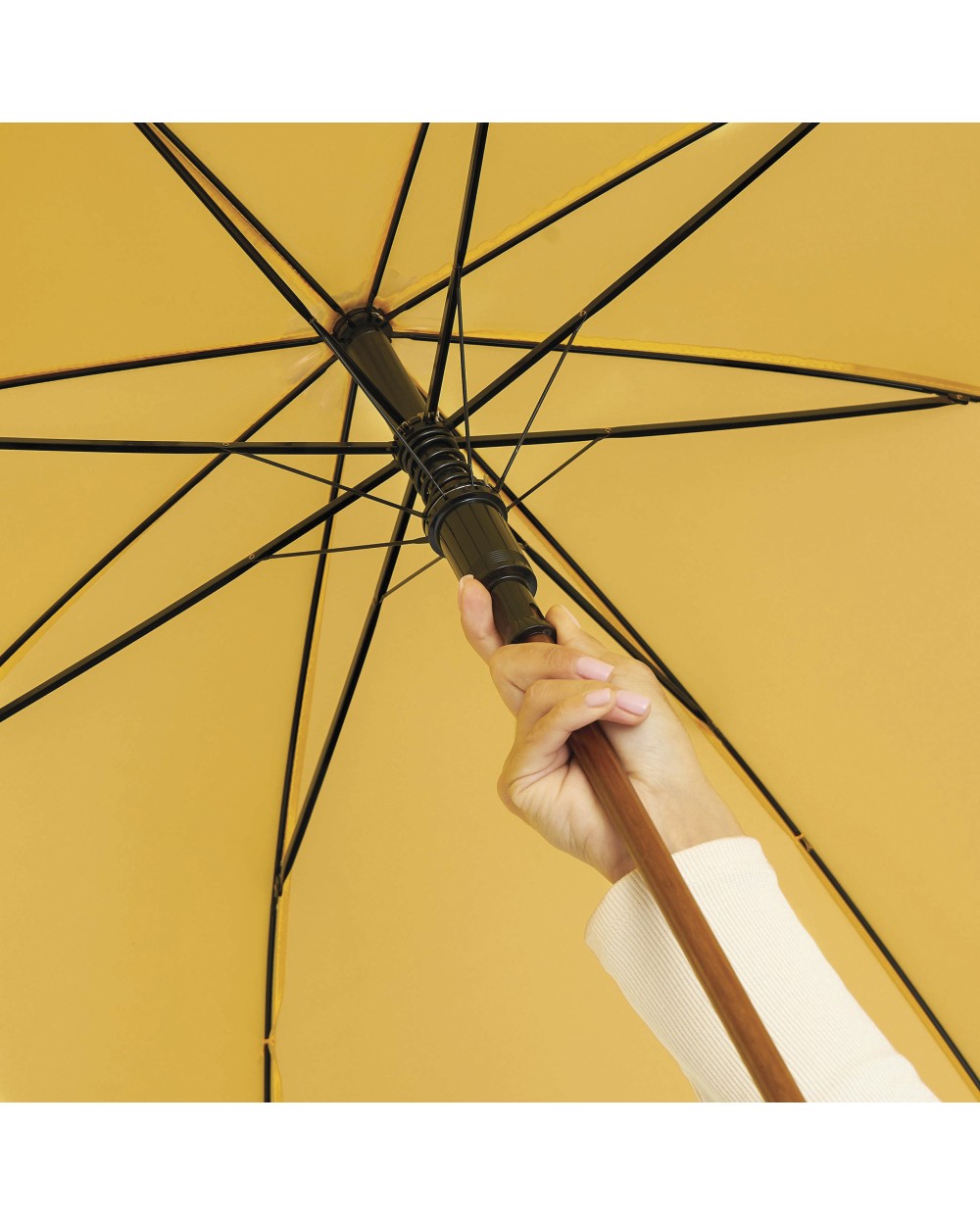 Paraplu's PRINTWEAR Automatic Umbrella With Wooden Handle Boogie voor bedrukking &amp; borduring
