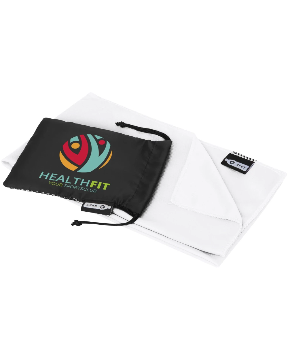 Benodigdheden 4DO Raquel gerecyclede PET sport koelhanddoek in een pouch 80 x 30 cm voor bedrukking &amp; borduring