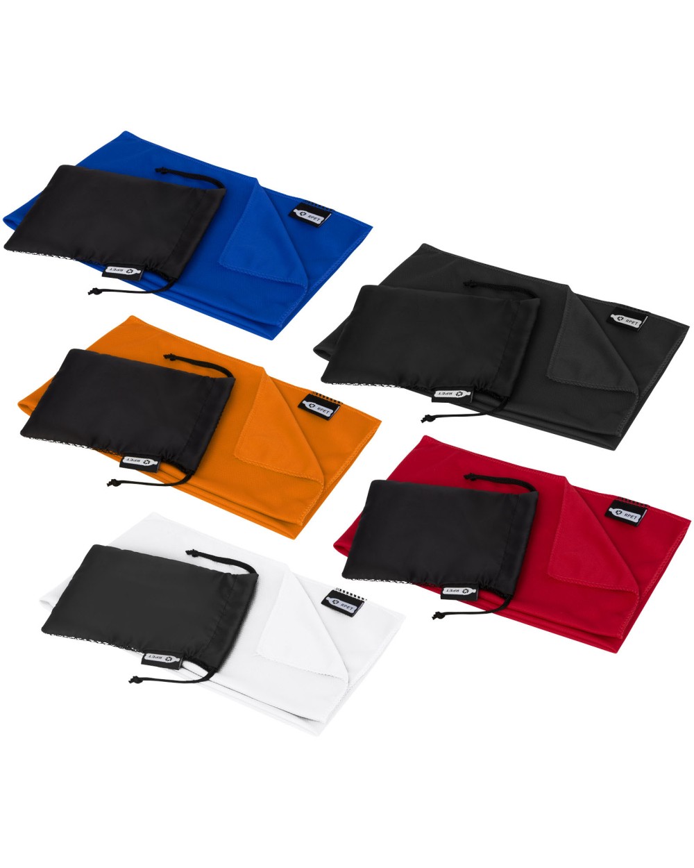 Accessoires personnalisable 4DO Serviette de sport rafraîchissante en PET recyclé Raquel avec pochette 80 x 30 cm