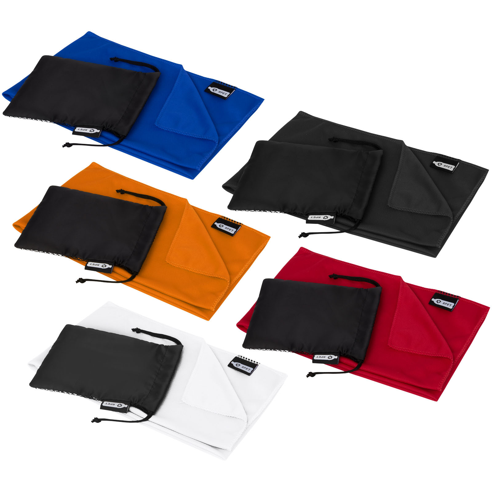 Benodigdheden 4DO Raquel gerecyclede PET sport koelhanddoek in een pouch 80 x 30 cm voor bedrukking &amp; borduring