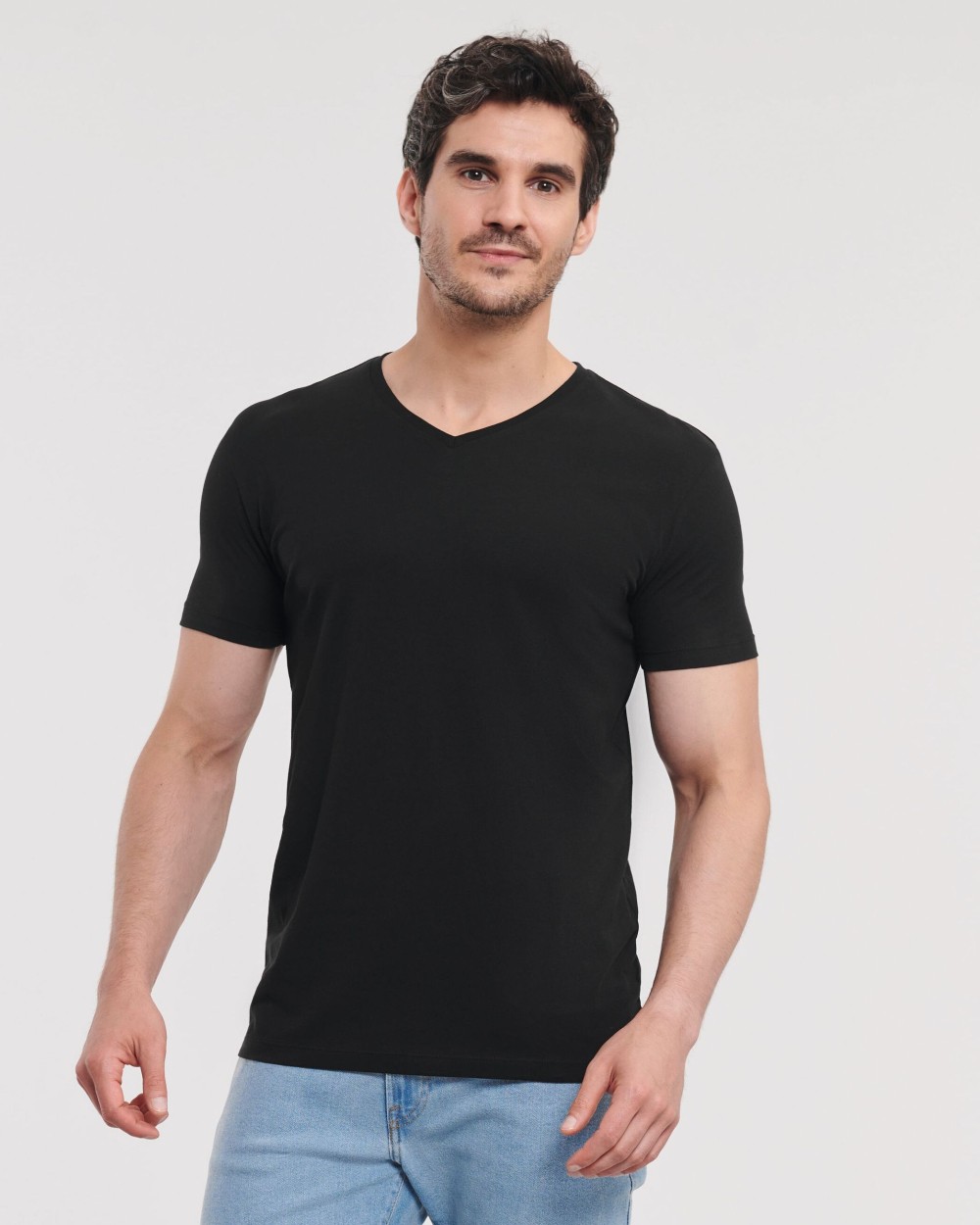 RUSSELL MEN''S PURE ORGANIC V-NECK T-Shirts personalisierbar