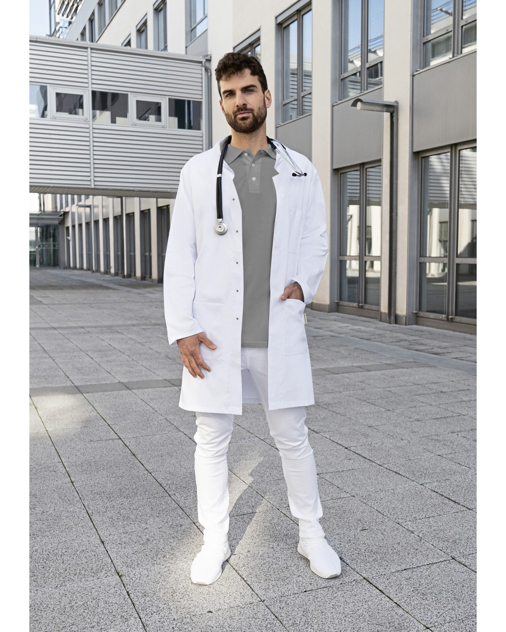 Jassen KARLOWSKY Men`s Workcoat Modern-Shape Stand-Up collar voor bedrukking &amp; borduring