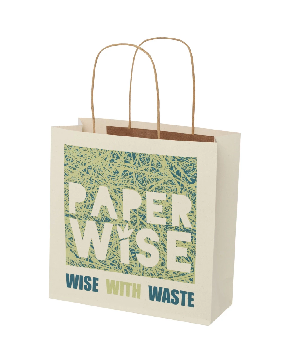 Sacs & Bagagerie personnalisable 4DO Sac en papier fabriqué à partir d déchets agricoles 150 g/m2 avec poignées torsadées, 24 x 9 x 24 cm