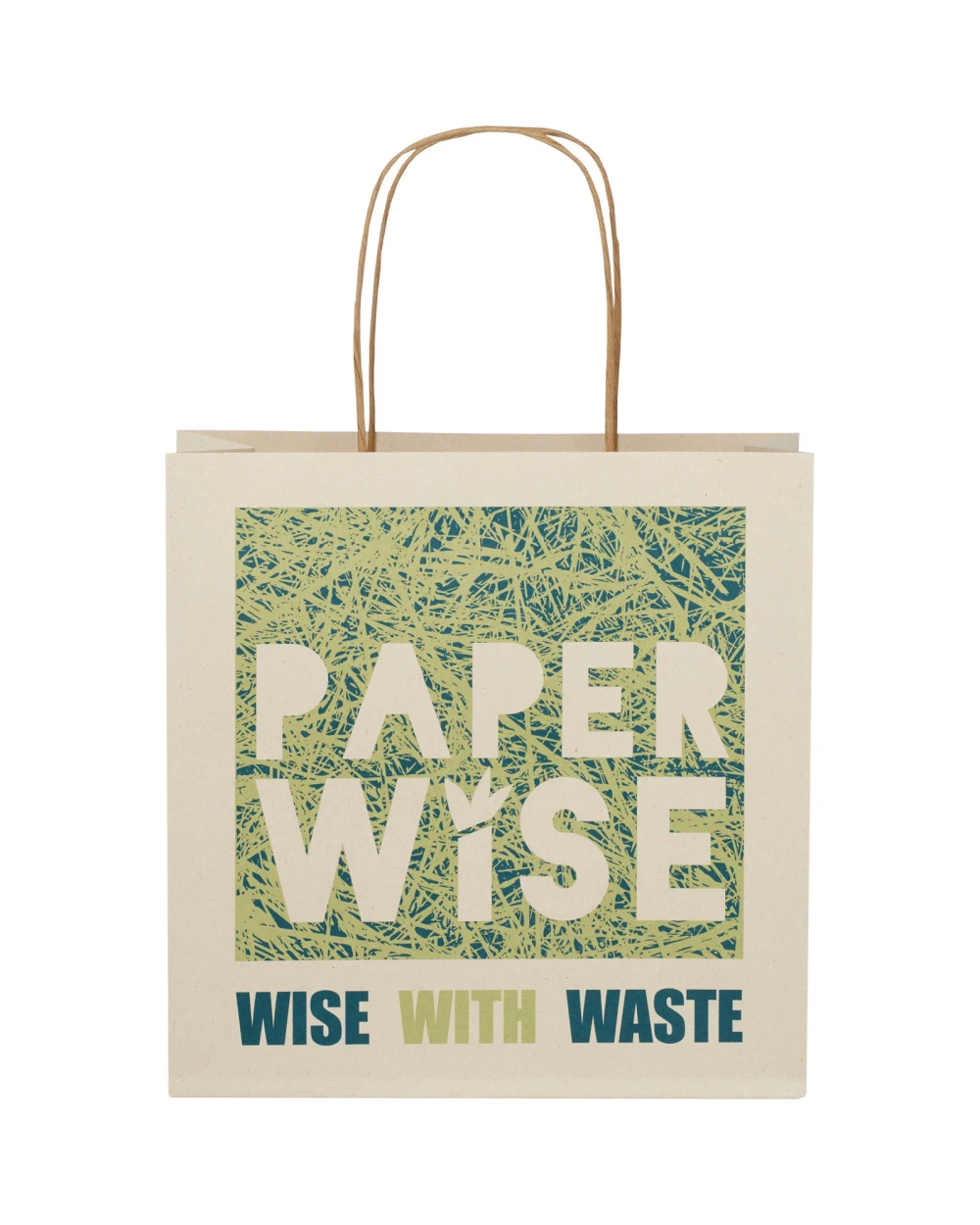 Sacs & Bagagerie personnalisable 4DO Sac en papier fabriqué à partir d déchets agricoles 150 g/m2 avec poignées torsadées, 24 x 9 x 24 cm
