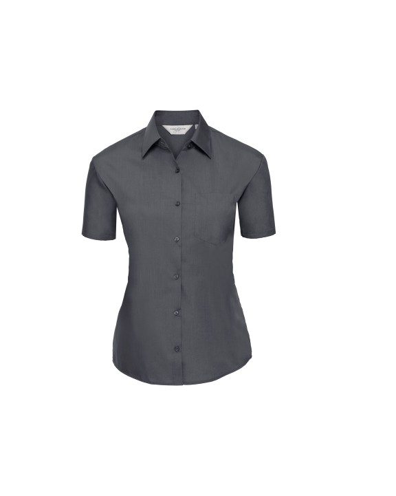Hemden RUSSELL Ladies' Ss Polycotton Poplin Shirt voor bedrukking &amp; borduring