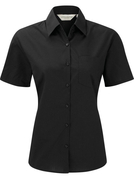 RUSSELL Chemise femme popeline polycoton manches courtes /api/colors/b9fdad4a-5e94-45cb-8c03-c08b349b28c3 personnalisable