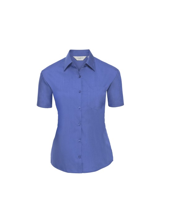 Hemden RUSSELL Ladies' Ss Polycotton Poplin Shirt voor bedrukking &amp; borduring