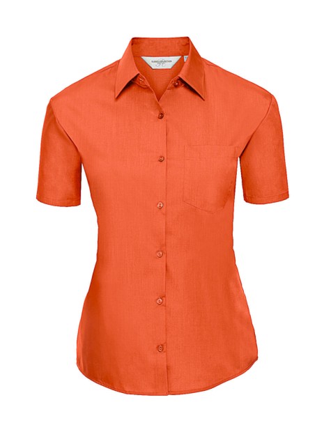 RUSSELL Chemise femme popeline polycoton manches courtes /api/colors/d51260d5-b263-4200-988d-ee19f414959e personnalisable