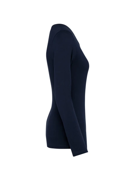 KARIBAN T-shirt Supima® col V manches longues femme /api/colors/058f028c-f565-4146-9cba-11f5b0ade7a7 personnalisable