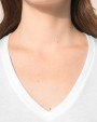 T-shirts KARIBAN Supima® dames-T-shirt V-hals lange mouwen voor bedrukking &amp; borduring