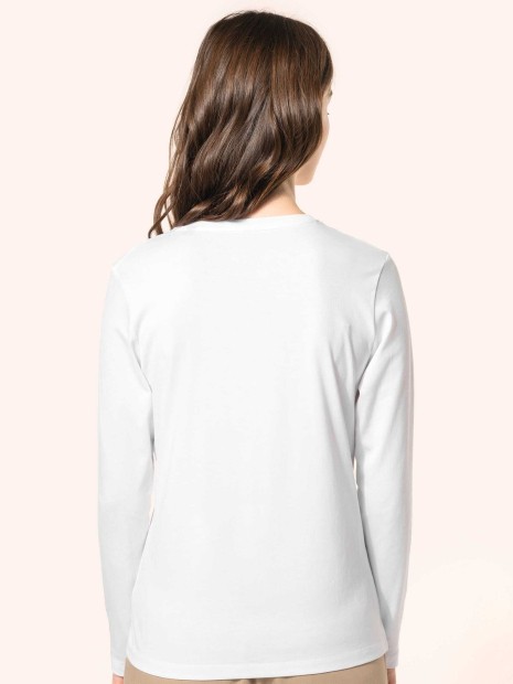 T-Shirts à personnaliser KARIBAN T-shirt Supima® col V manches longues femme 