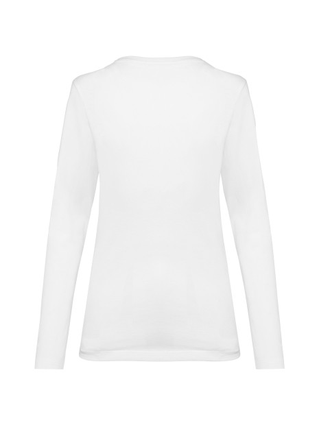 KARIBAN T-shirt Supima® col V manches longues femme /api/colors/7a92cd2d-10d2-40b4-928b-296bb7487506 personnalisable