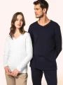 T-Shirts à personnaliser KARIBAN T-shirt Supima® col V manches longues femme 