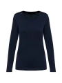 KARIBAN T-shirt Supima® col V manches longues femme /api/colors/058f028c-f565-4146-9cba-11f5b0ade7a7 personnalisable