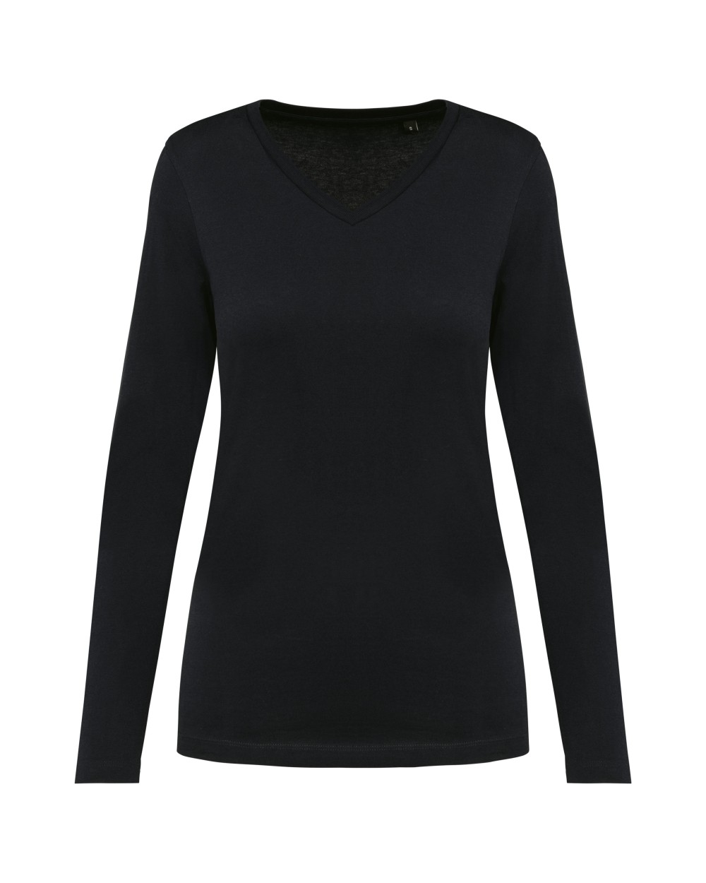 KARIBAN Supima® Damen-T-Shirt mit V-Ausschnitt und langen Ärmeln T-Shirts personalisierbar