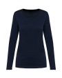 T-Shirts personnalisable KARIBAN T-shirt Supima® col V manches longues femme